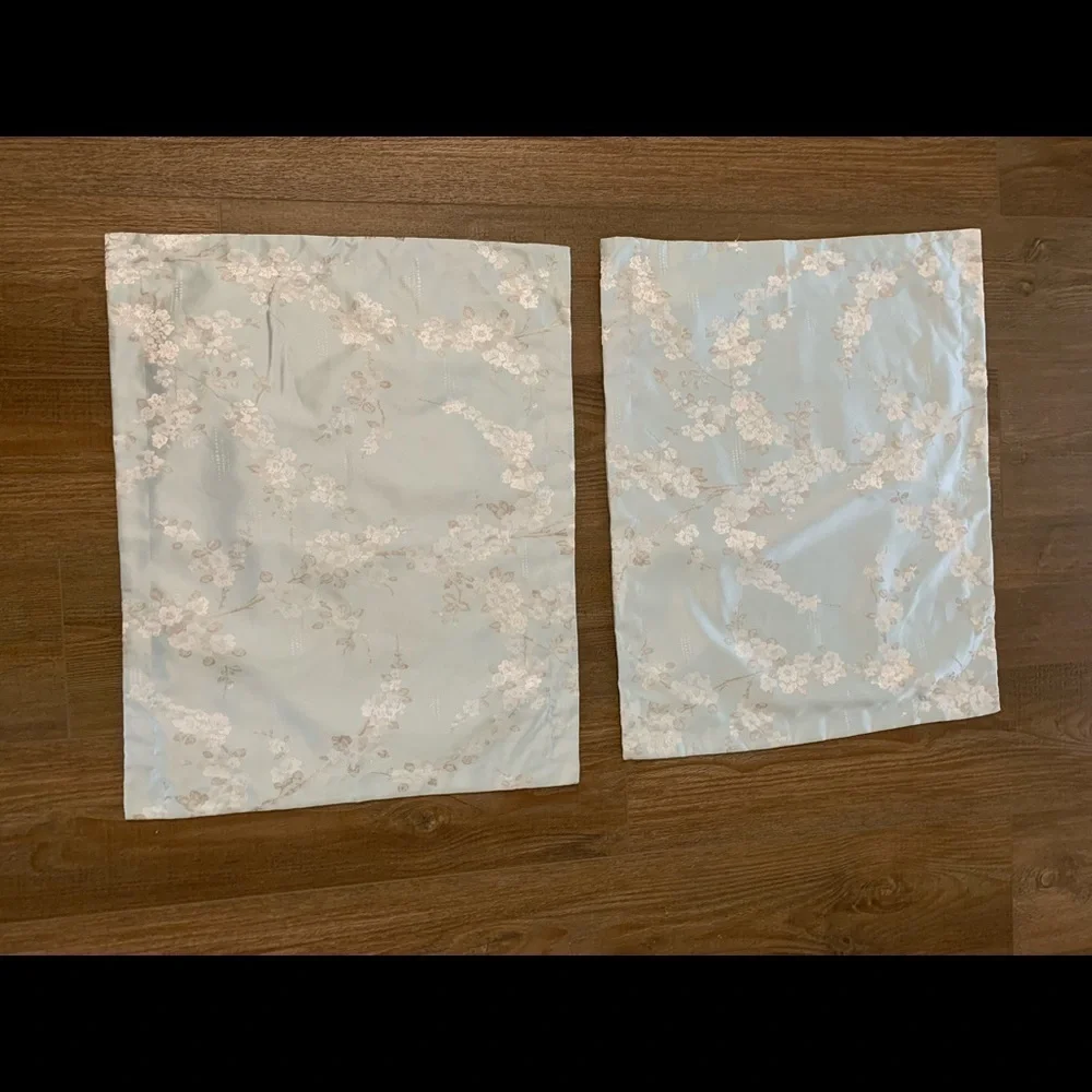 Elegant Blue Floral Accent Pillows